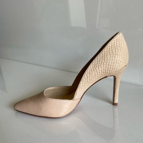 Vince Camuto Tan Closed Toe Snake Embossed Pumps, size 6.5, VP. AIRMOSAH - Picture 2 of 11